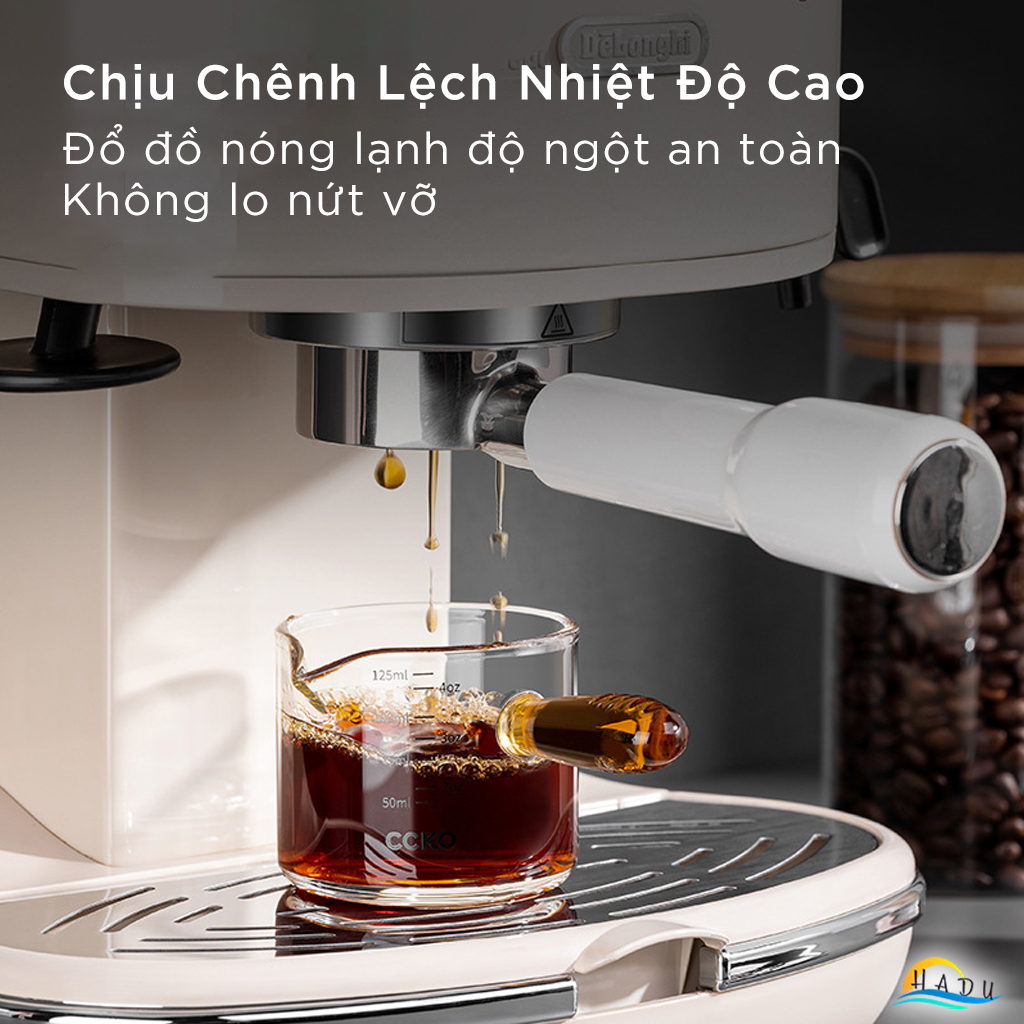 Cốc Pha Cà Phê, Trà Bằng Thủy Tinh Borosilicate CCKO 150ml, Ly/Tách Chịu Nhiệt -20°C đến 150°C, Chống Sốc Nhiệt, Có Tay Cầm, Cao Cấp