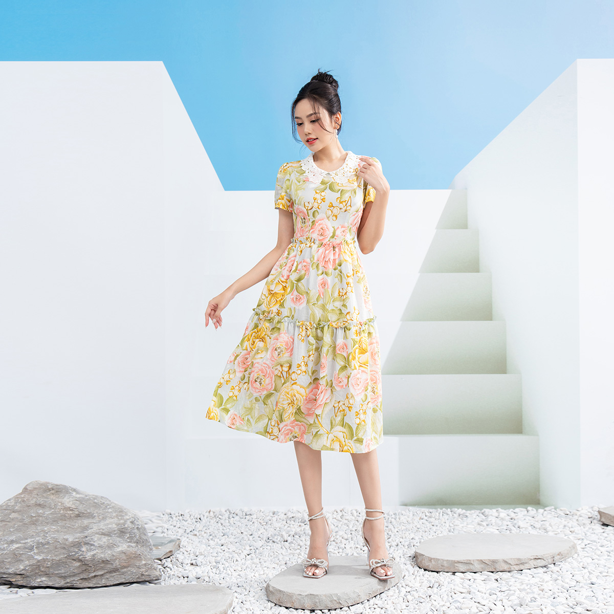 Đầm Maxi Lamer Cổ Ren L63M23H027