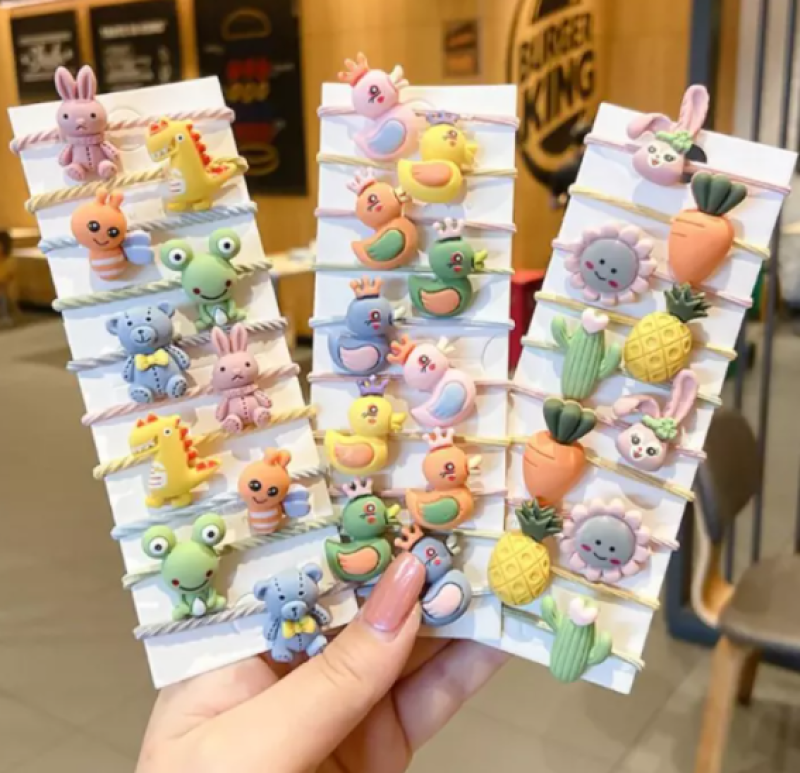 Set 10 dây thun buộc/cột tóc hình thú ngộ nghĩnh cho các bé gái (giao ngẫu nhiên)