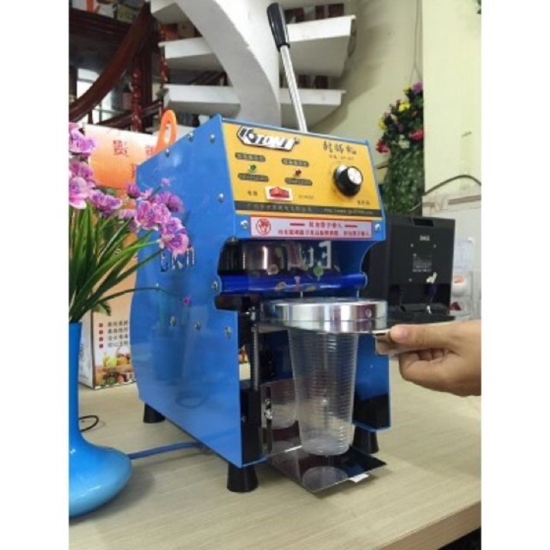 Máy dập nắp cốc ET-D7, dán miệng cốc nhựa (cốc 350,500,700ml)