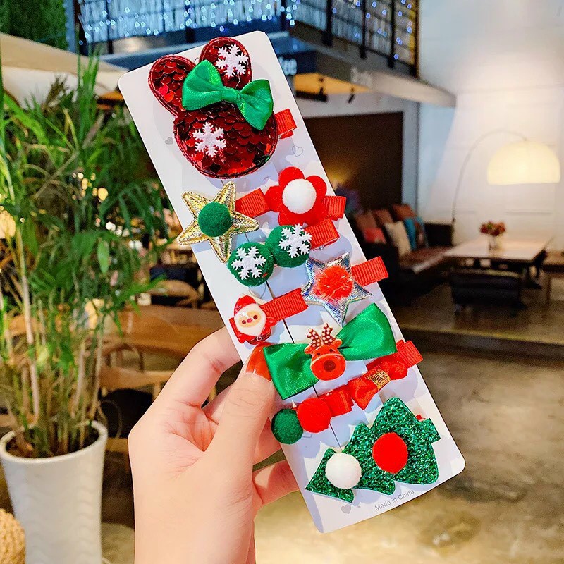 Vĩ 5 kẹp mái Noel cho bé siêu hot 2021