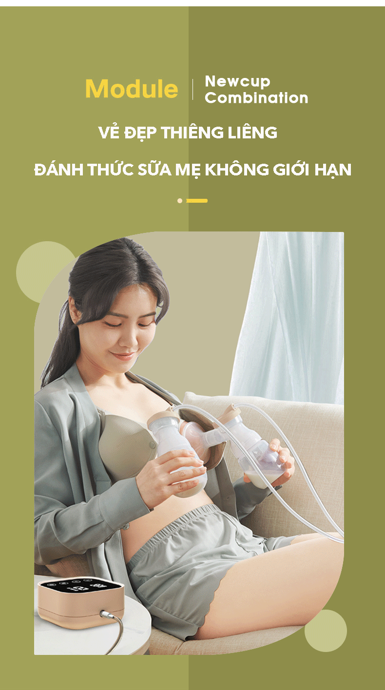 Máy hút sữa điện đôi 5 chức năng 9 cấp lực pin tích điện 2200mah, massage, kích sữa, hút sữa không đau - Mẹ Bé Shin 22