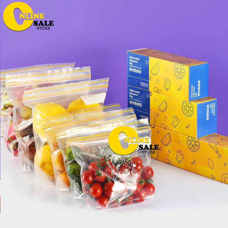 Túi zip đựng thực phẩm đồ ăn có ô ghi tên sản phẩm có thể tái sử dụng nhiều lần dùng trong tủ lạnh