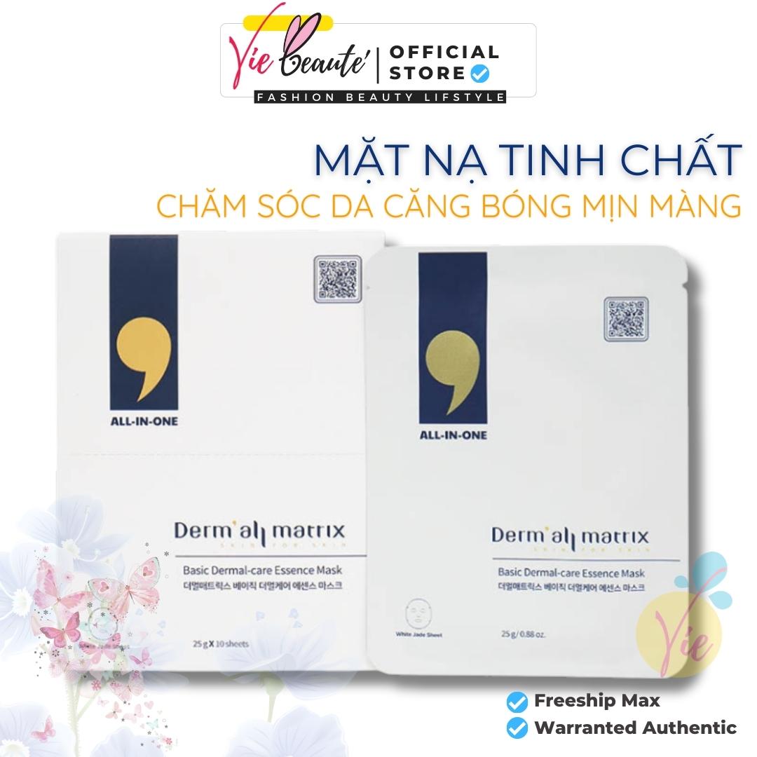 Mặt nạ derm all matrix basic dermal care essence mask 25g dưỡng ẩm, trắng da và chống lão hóa hộp 10 miếng