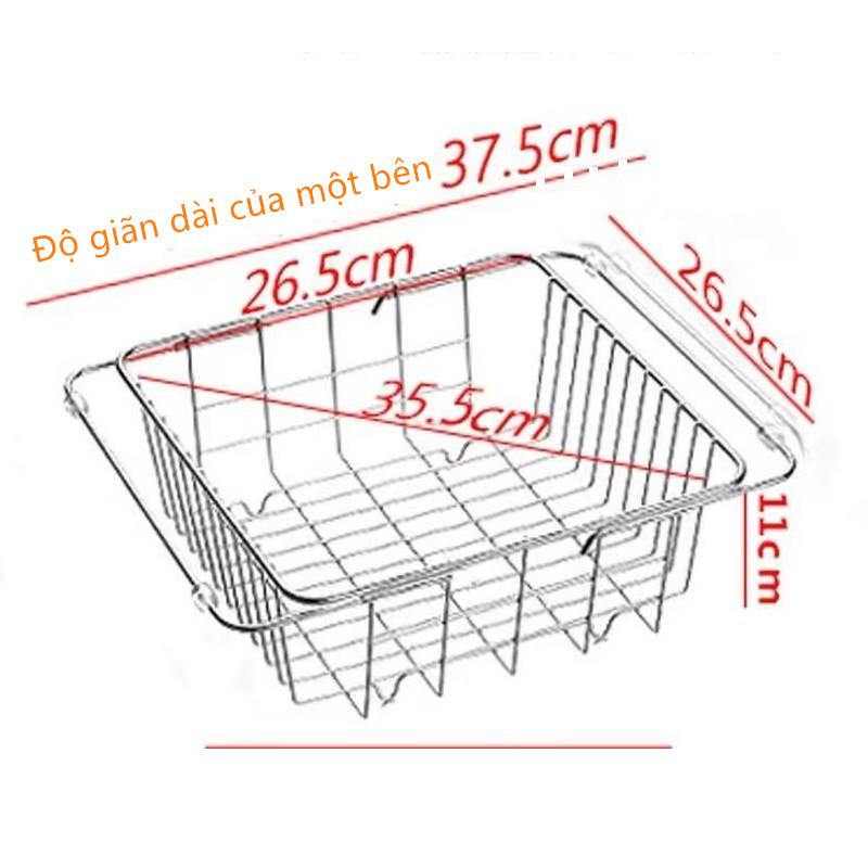 Rổ inox 304 treo bồn rửa chén - Rổ Inox Chậu Rửa --kiểu căng đơn phương koreawind - A2626-2