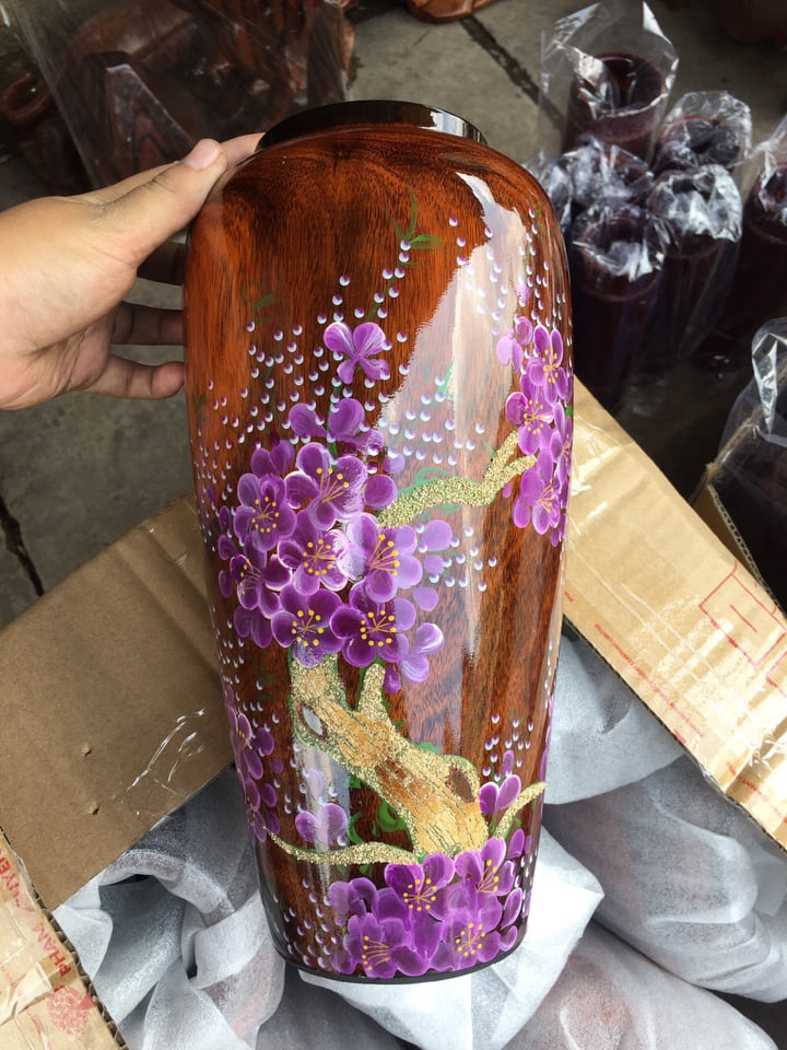 High-Quality Melaleuca Wood Flower Vase - 30cm High (Many Colors)