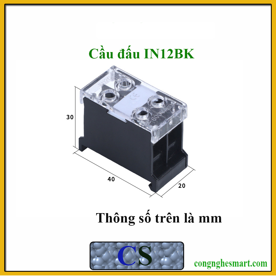 Cầu đấu dây điện 4 cổng 2 đầu IN-12BK