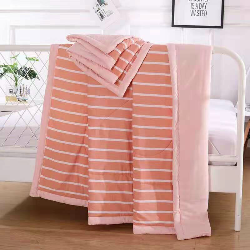 Chăn mền chăn hè vải cotton đũi mẫu kẻ hồng 2m x 2m3