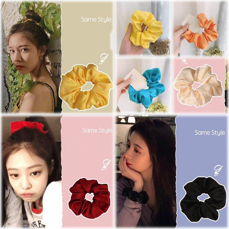 Dây cột tóc, buộc tóc scrunchies đơn giản nhiều màu 3.26