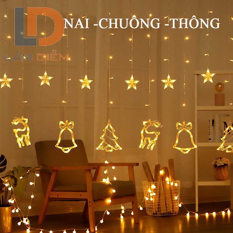 ĐÈN LED TRANG TRÍ RÈM 2M5 12 DÂY THẢ CÓ NHIỀU KIỂU