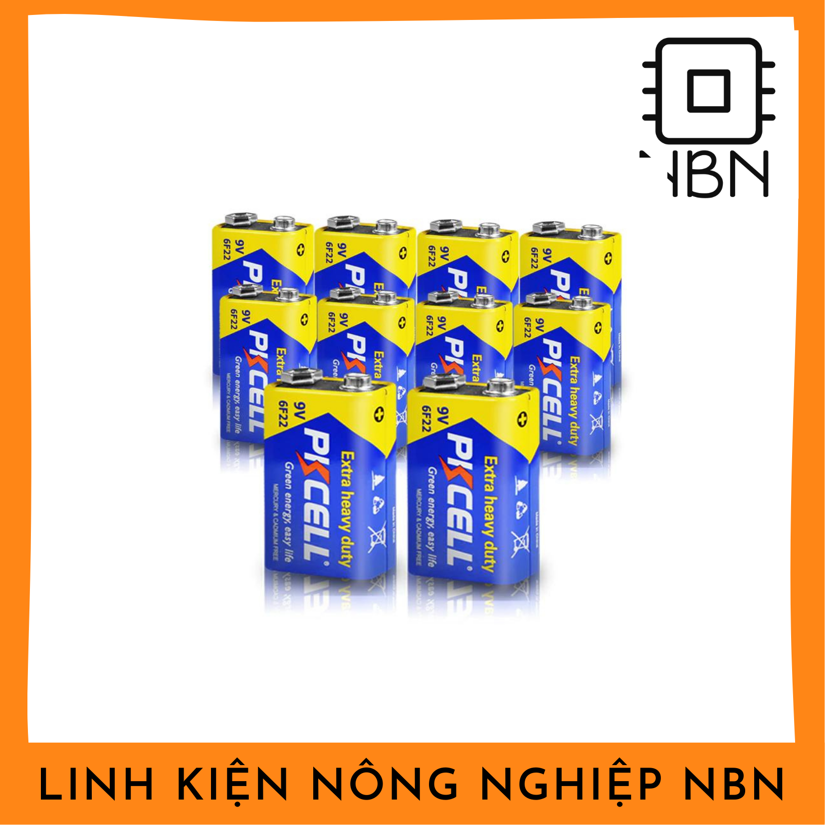 Pin vuông 9V✨6F22✨PKCell loại tốt (1 viên)