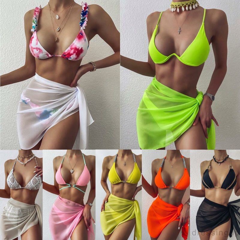 Khăn voan quấn bikini nhiều màu siêu đẹp.