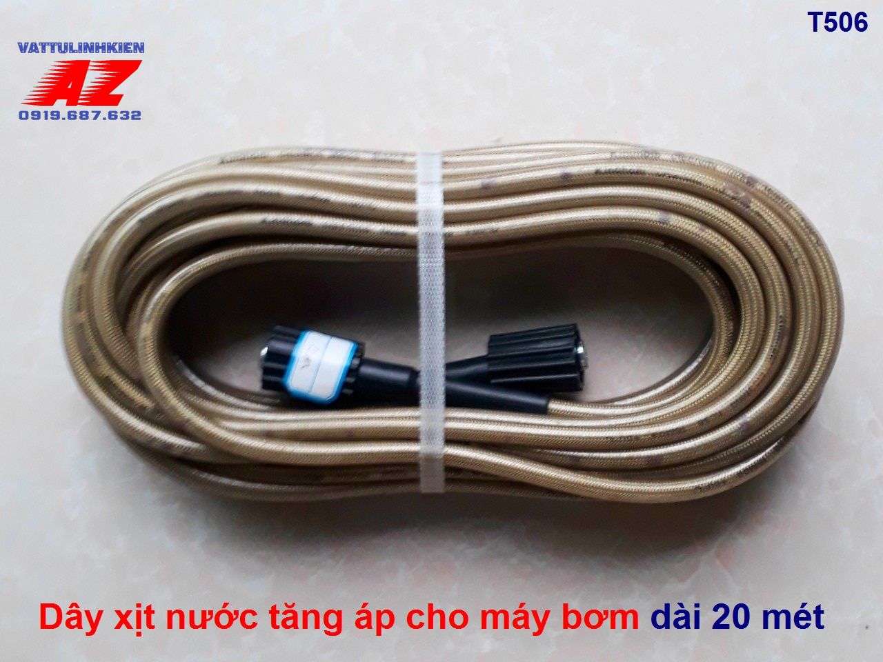 Dây vòi xịt nước tăng áp 3 lớp máy bơm, rửa xe cỡ 10m-15m-20m