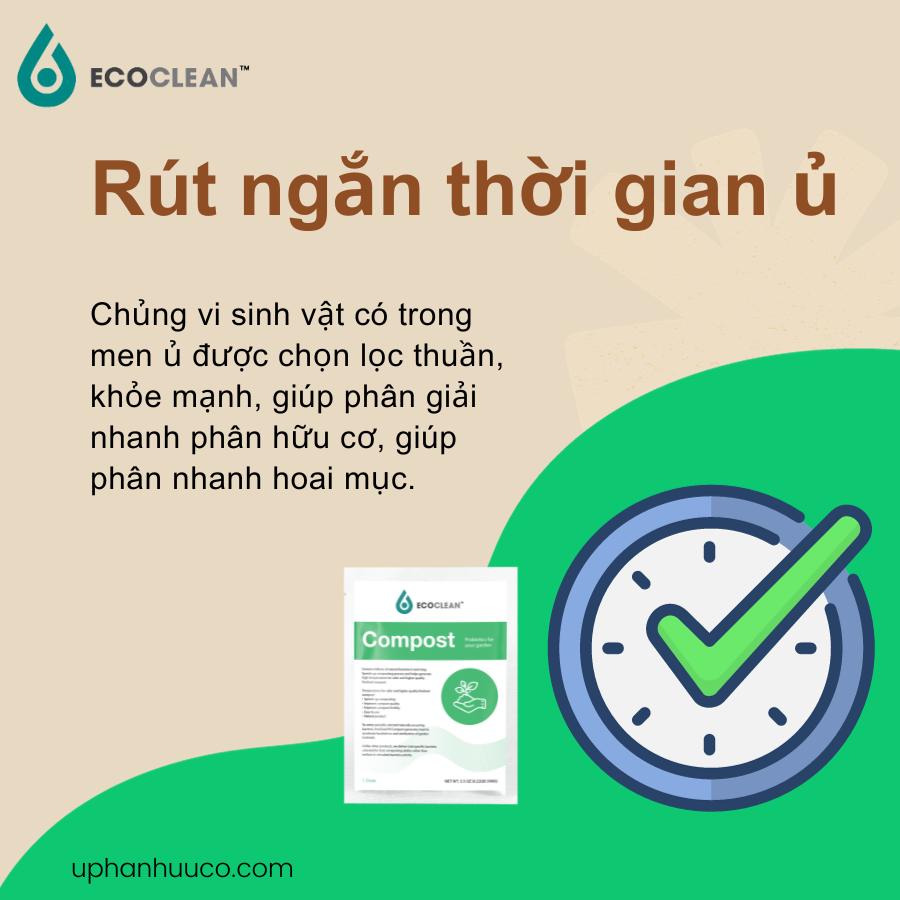 EcoClean COMPOST - Men vi sinh ủ phân nhập khẩu Mỹ - Gói 100g
