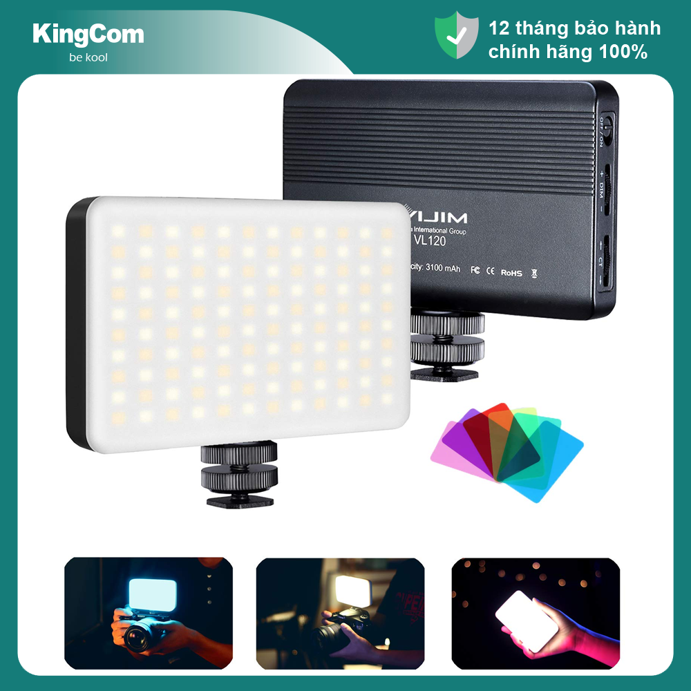 Đèn led vijim vl120 bi-color kèm 6 tấm lọc màu - hàng chính hãng