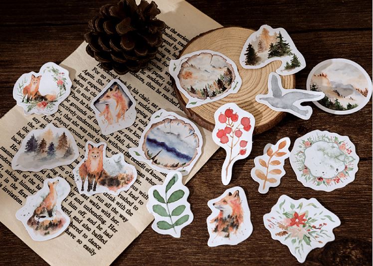 Bộ 46 Sticker Con Vật Hàn Quốc dán trang trí E48