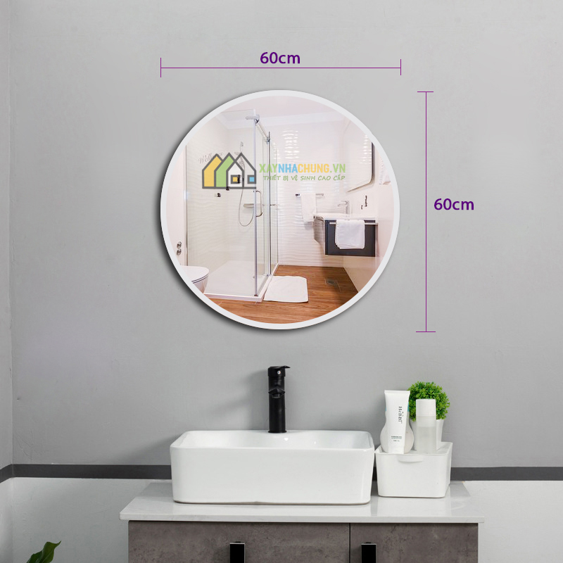 Gương tròn đường kính 60 có viền