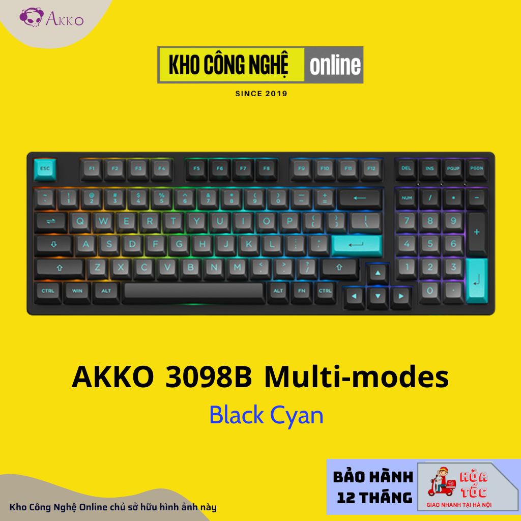 Bàn phím cơ AKKO 3098B Multi-modes (Led RGB/Bluetooth/Wireless 2.4G/Hotswap/Foam tiêu âm/Foam Đáy/Pre-lube)