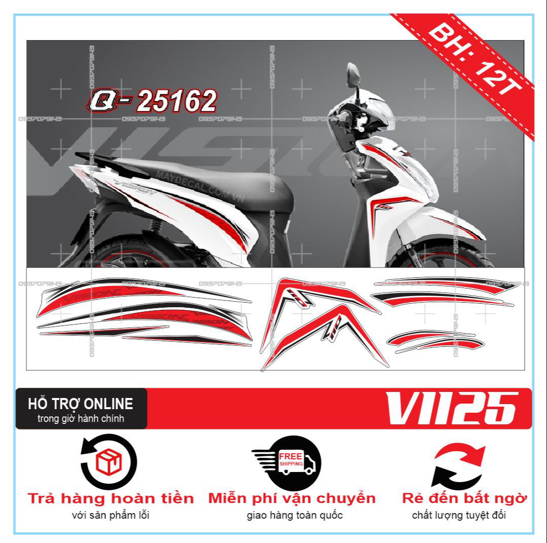 [ QUÍ KHÁCH VUI LÒNG MANG TEM RA TIỆM CHO THỢ DÁN] TEM RỜI VISION 2016 1125 DÁN XE TRẮNG  - THUDECAL