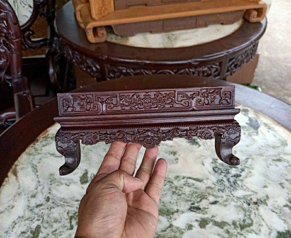 Khay trà hân quỳ gỗ gụ