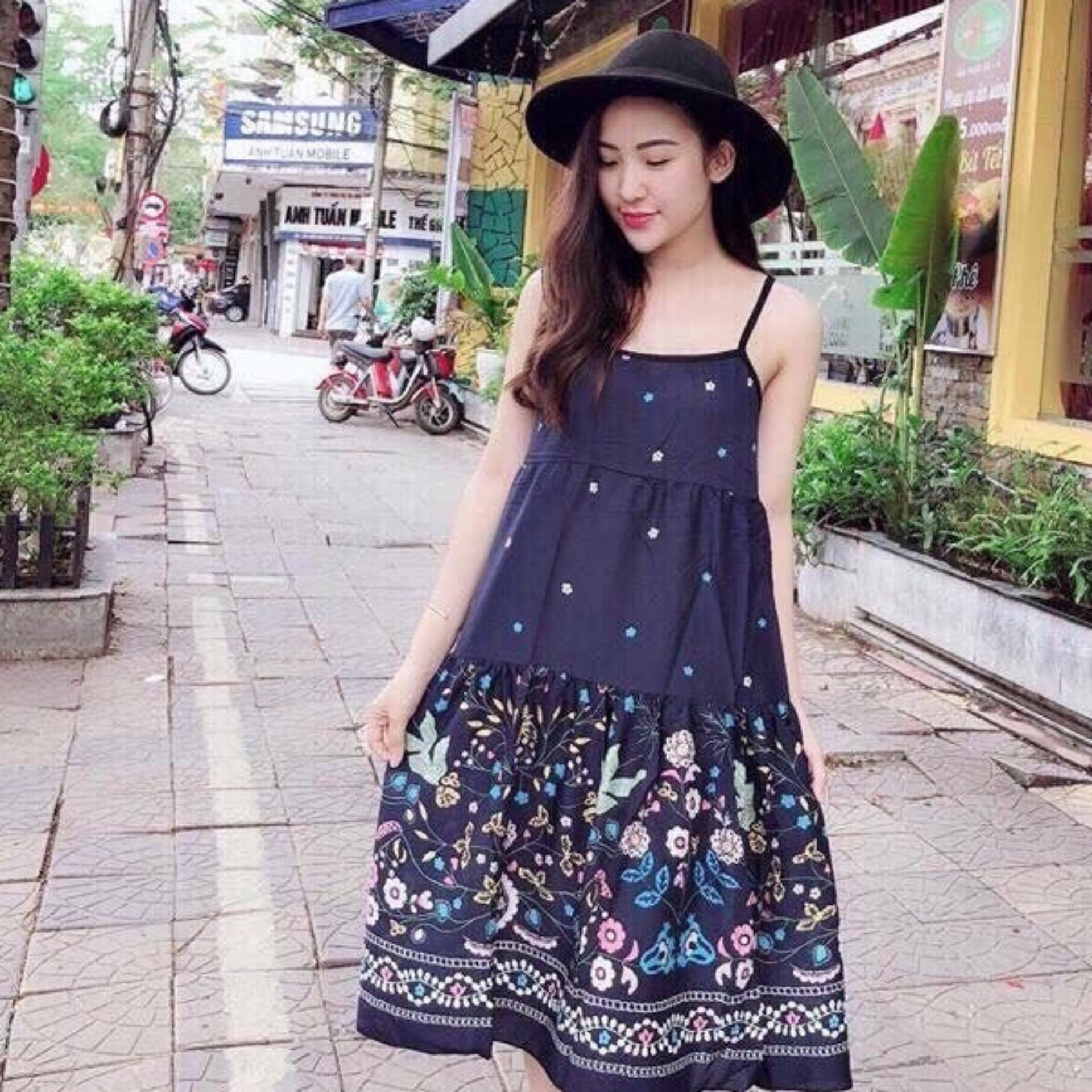 Váy lanh bầu 2 dây , đẹp , rẻ