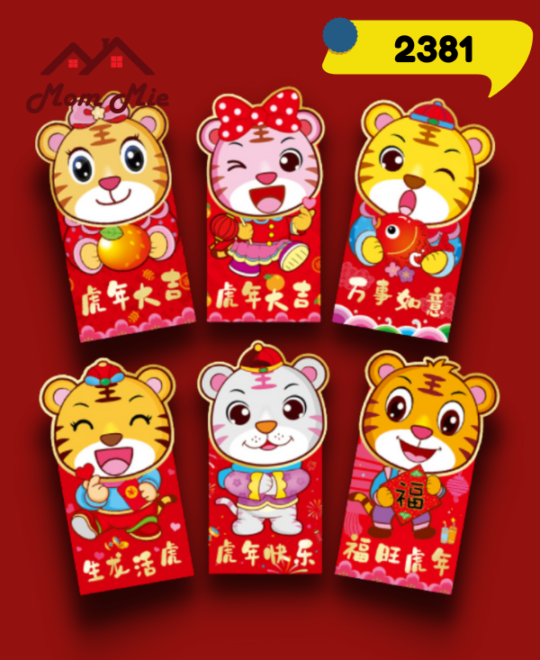 [HCM]Lốc 6 bao lì xì Tết hoạt hình cách điệu độc đáo - LX010