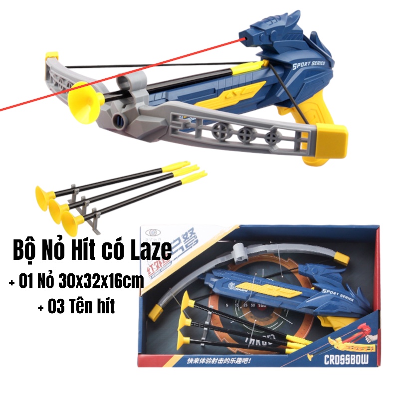 Đồ chơi Cung Tên Có Đèn Laze - Cung Nỏ bằng nhựa có đầu hít cao su cho bé