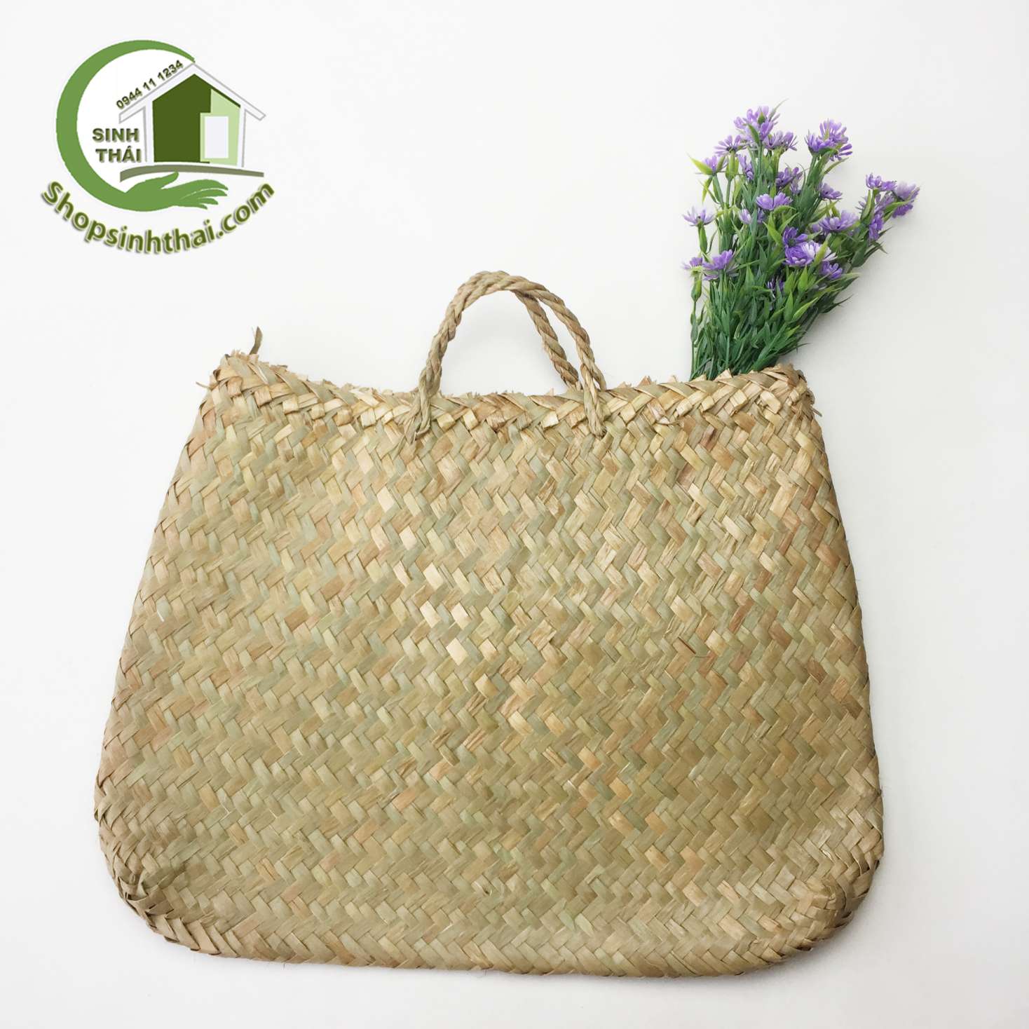 [HCM]Túi cói đan - giỏ cói xách tay bảo vệ môi trường 40 cm x 32cm