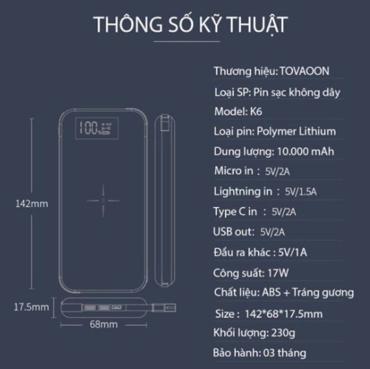 WorldMart - Pin sạc pin tròn TOVAOON K6