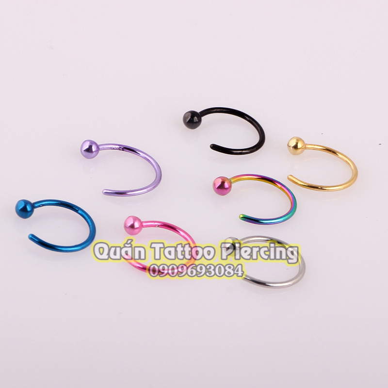 khuyên mũi vòng hở đeo môi 8mm