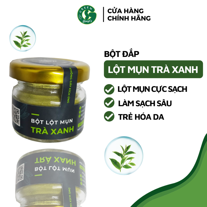 Bột lột mụn Trà Xanh Matcha Nguyên chất Organic - Handmade - LM005 nhập khẩu