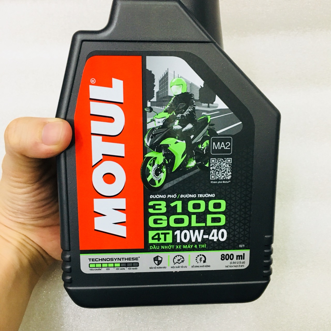 NHỚT MOTUL 3100 GOLD 10w40 0.8L (nhớt xe số)