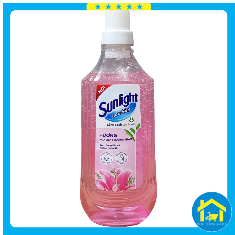 Nước lau sàn Sunlight chai 1kg (xanh, hồng, trắng)