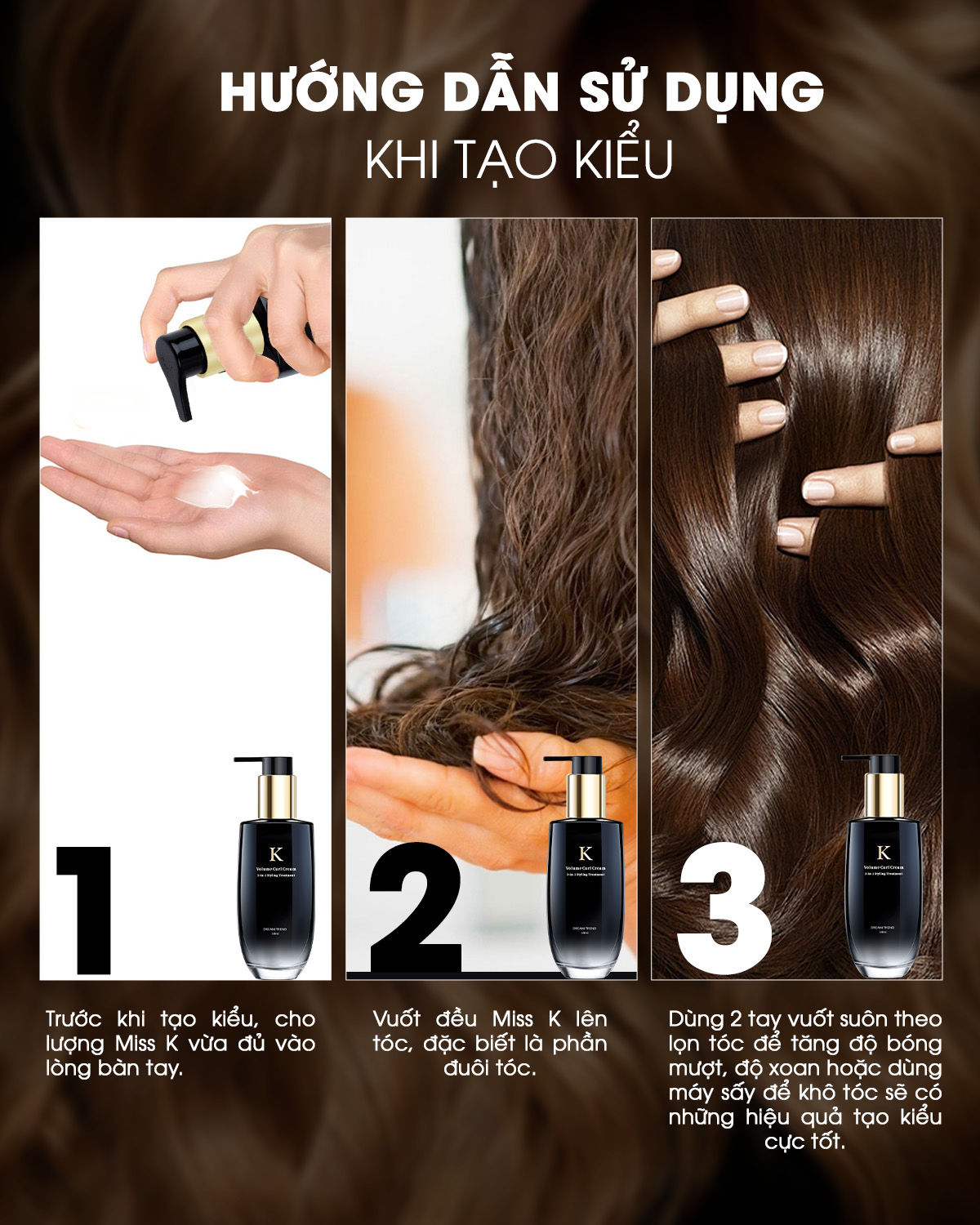 Sữa Dưỡng Giữ Nếp Tóc Uốn DREAM TREND Volume Curl Cream 100ml