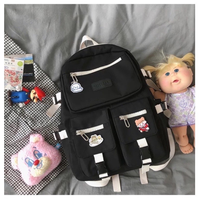 Balo thời trang ??HOT TREND?? Cặp Ulzzang logo 2 túi hộp GUIYUBAN thiết kế năng động trẻ trung