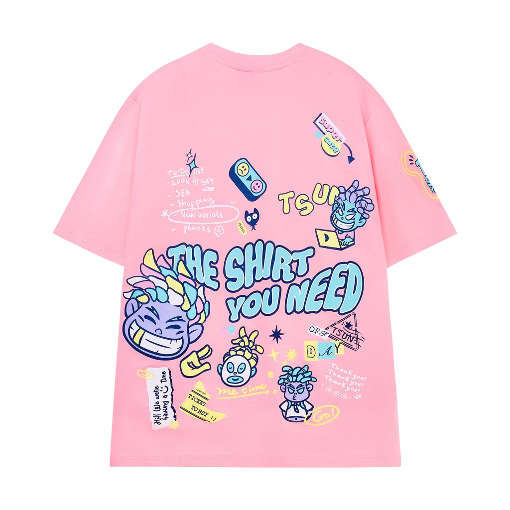 Áo thun TSUN Sticker Pink Tee - Hồng - Unisex
