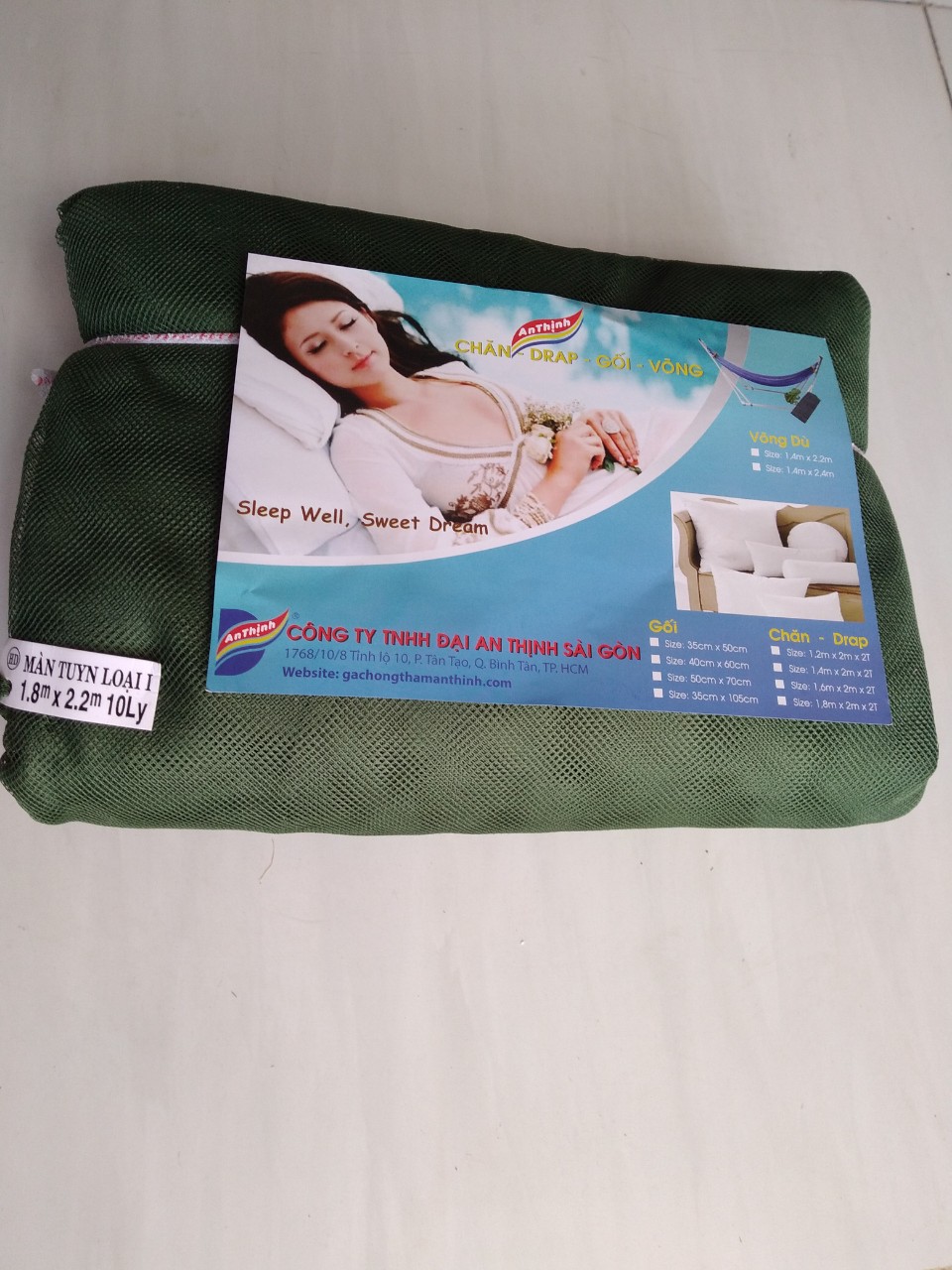 Mùng tuyn vải  Phước Long kích thướt 1.6mx2.0m