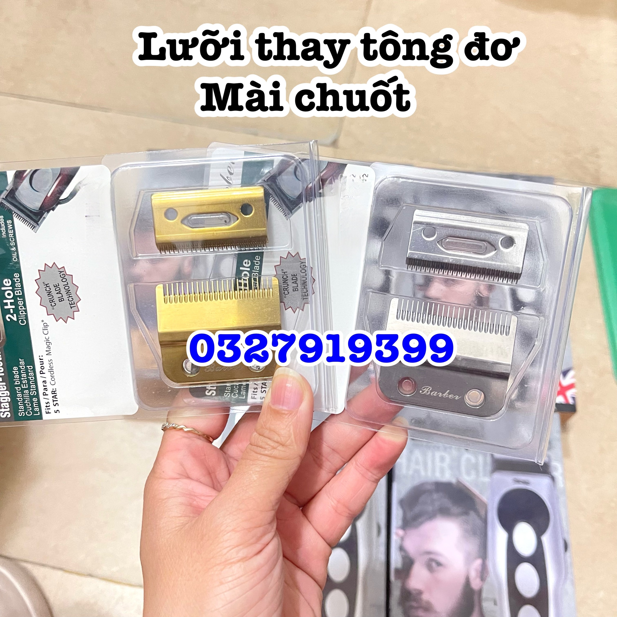 Lưỡi thay tông đơ Barber mài chuốt - lưỡi kép BA2162