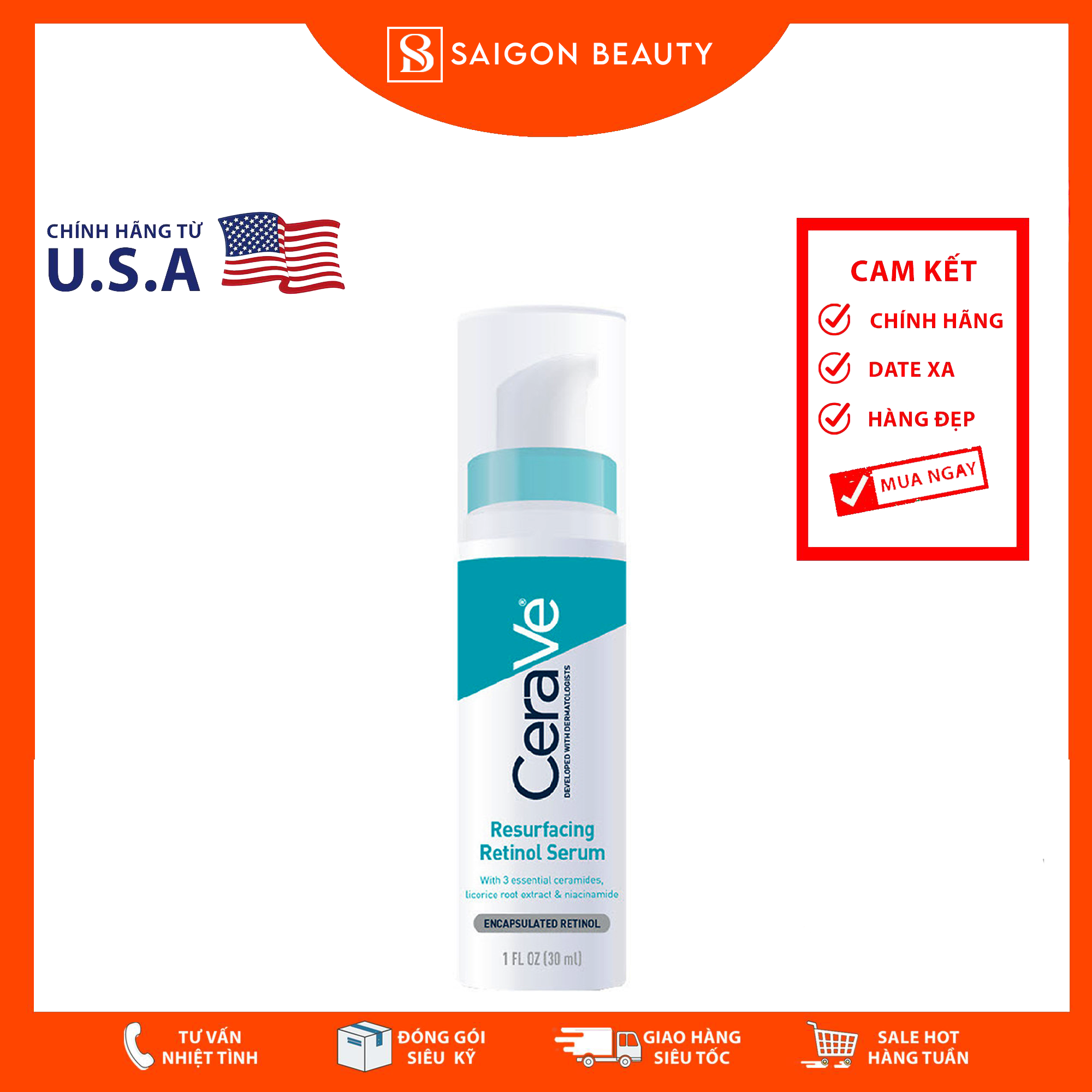 CeraVe Resurfacing Retinol Serum (30mL)