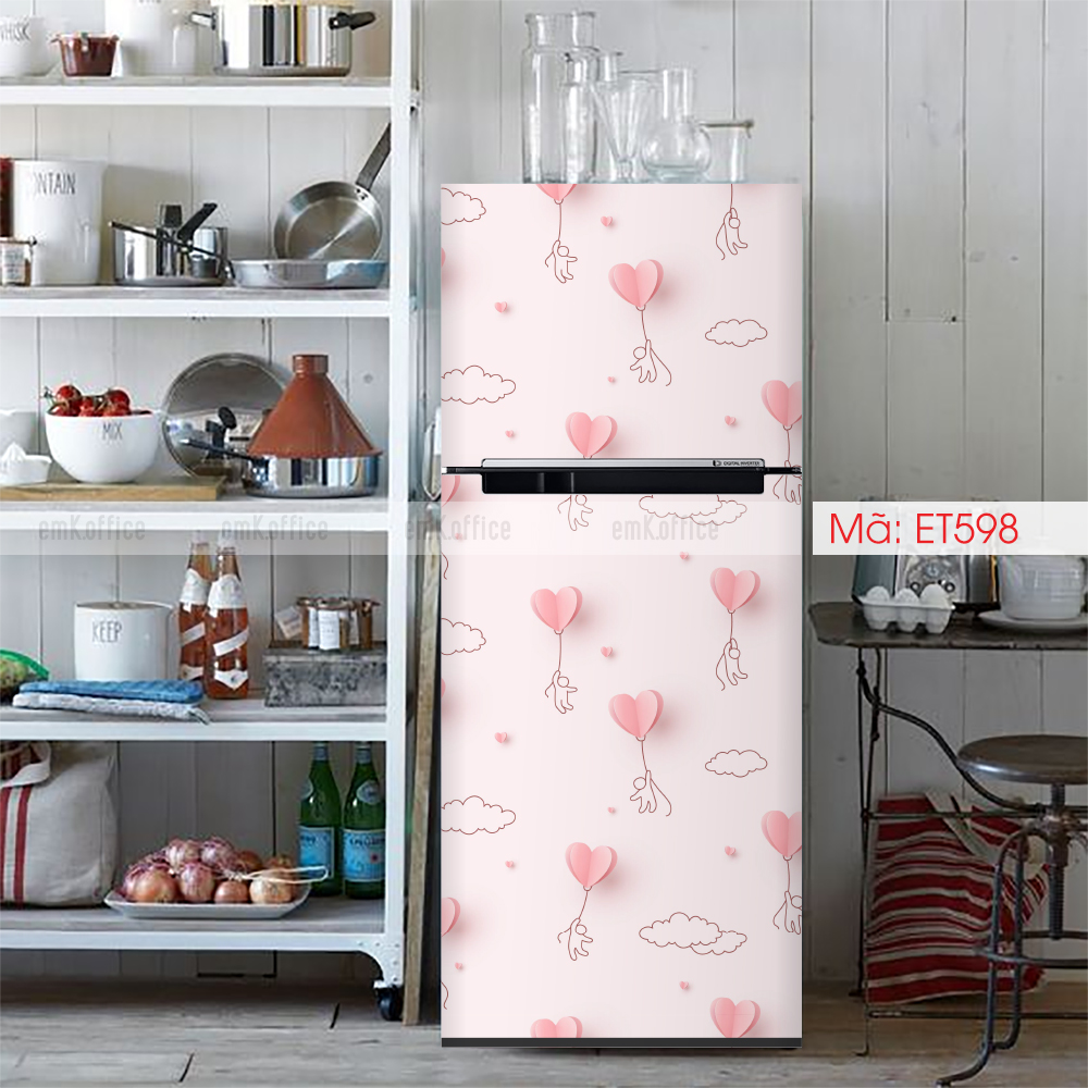 Decal dán tủ lạnh, miếng dán tủ lạnh mẫu cute - BO110