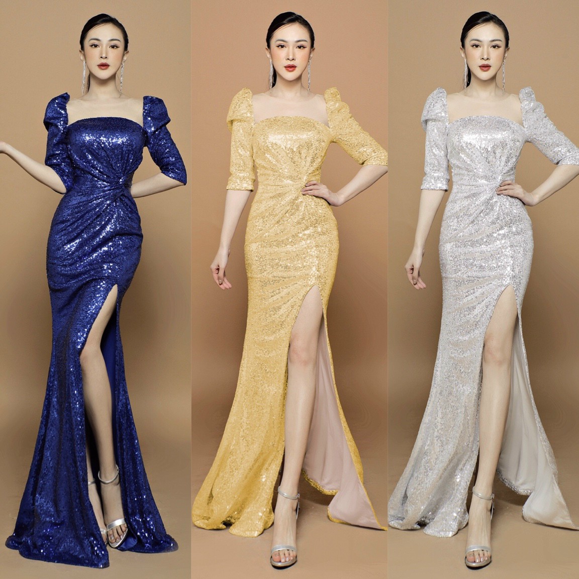 Đầm Dạ Hội Kim Sa Tay Lỡ - YB20620