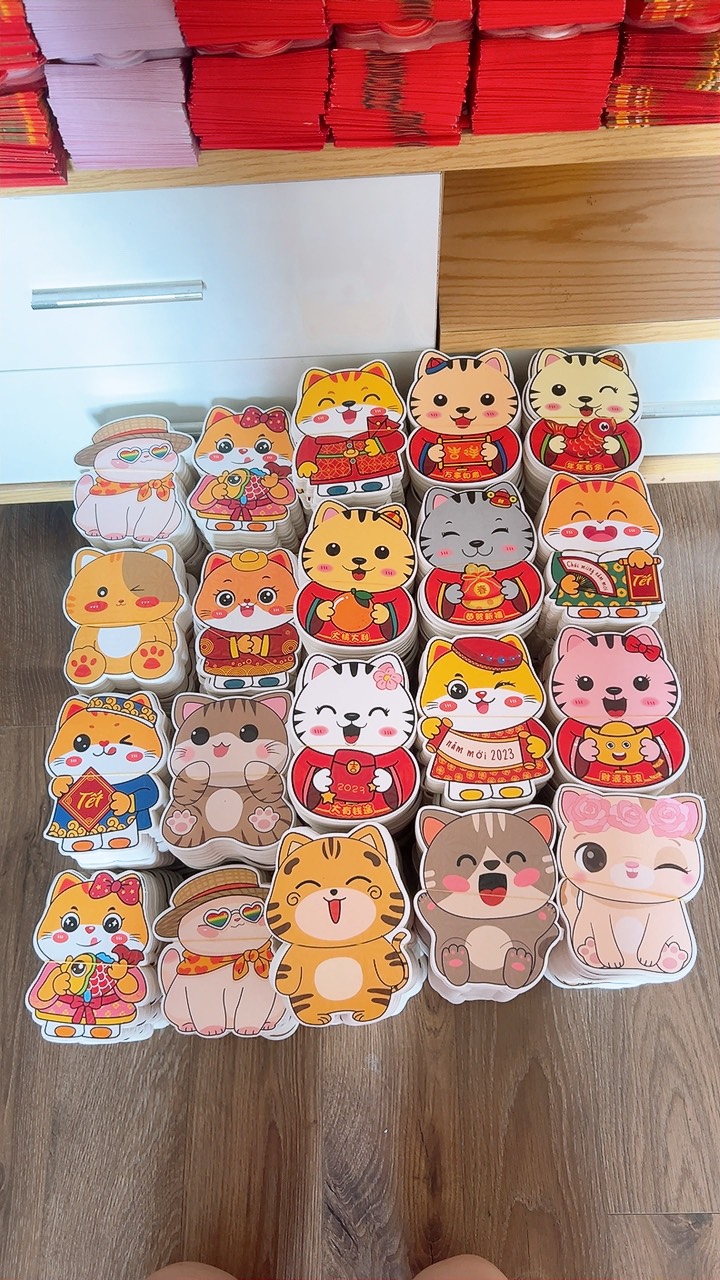 Combo 10 bao lì xì hoạt hình chibi 2024