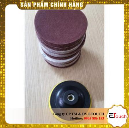 Đế Chà Nhám Tròn 100mm + 10 Giấy Nhám Tròn 100mm (Cát tùy chọn)