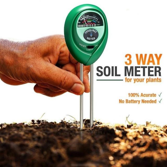Máy đo PH đất - Máy đo độ ẩm đất 3 trong 1 ( Cảm biến Độ ẩm, Ánh sáng, PH )
