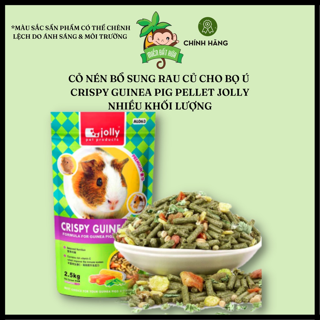 Thức ăn thỏ bọ - Cỏ nén Crispy bổ sung rau củ Jolly 1kg, 2.5kg gram dành cho bọ ú