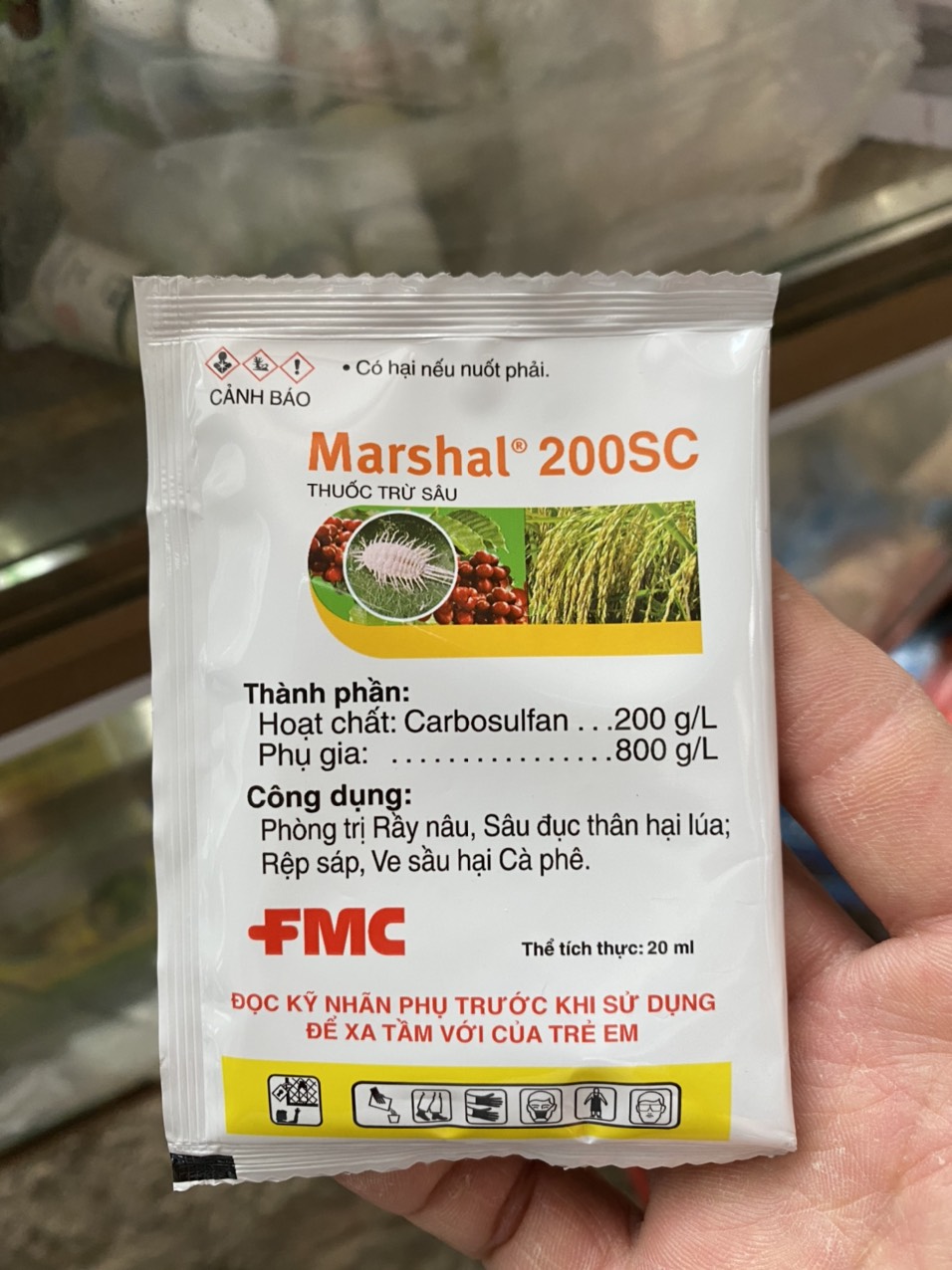 Marshal 200SC gói 20ml đặc trừ rầy rệp sâu đục thân
