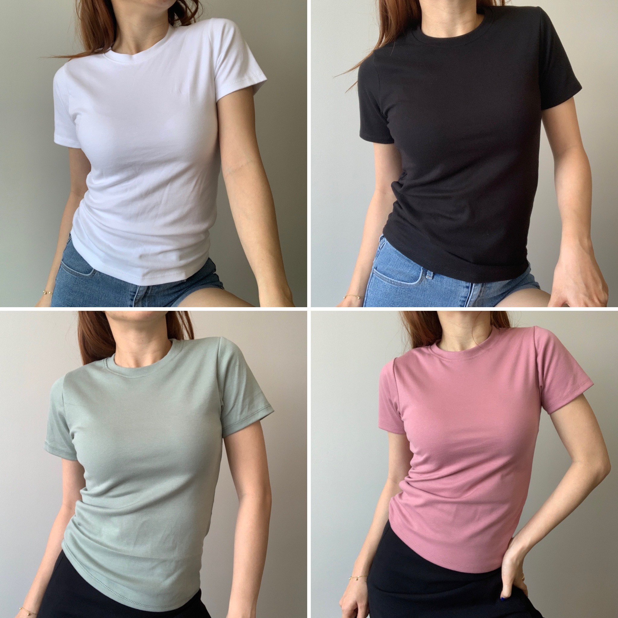 Áo Thun Nữ Tay Ngắn Kiểu Dáng Basic - AT01