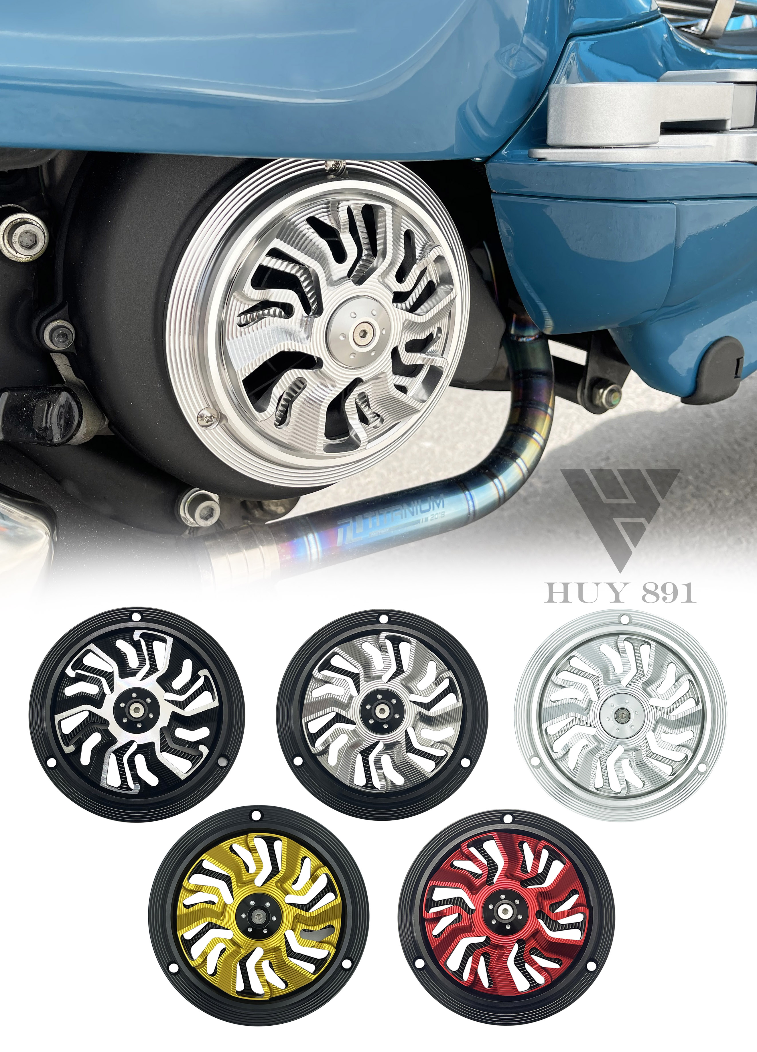 Quạt gió nhôm CNC dành cho xe Vespa