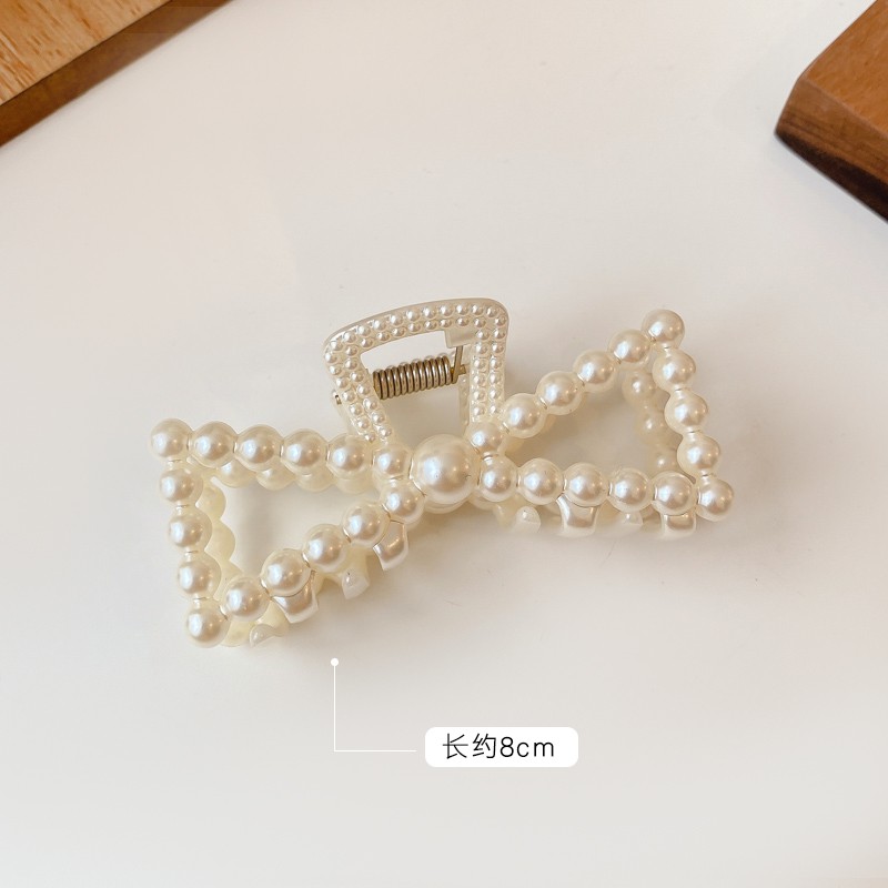 [ACC]Kẹp Tóc Hình Nơ Đính Ngọc Trai Phong Cách Hàn Quốc
