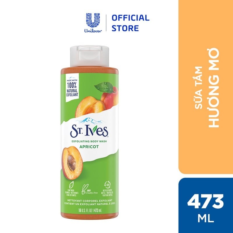 Sữa tắm dưỡng da St.Ives Trái Mơ/ Yến Mạch và Bơ/ Muỗi Biển/ Cam Chanh 473ml